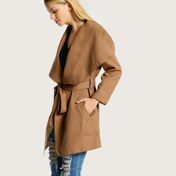Jackets & Coats Nwt Draped Soft Knit Trench Coat Poshmark